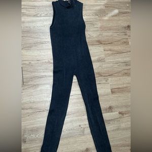 Black Ribbed Jumpsuit